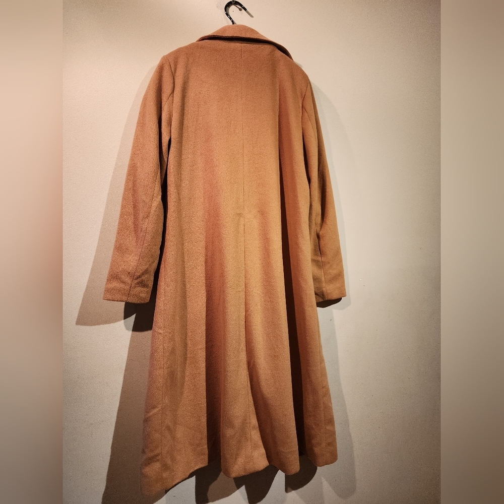 Women's Caramel Color Lightweight Long Coat - Picture 5 of 5